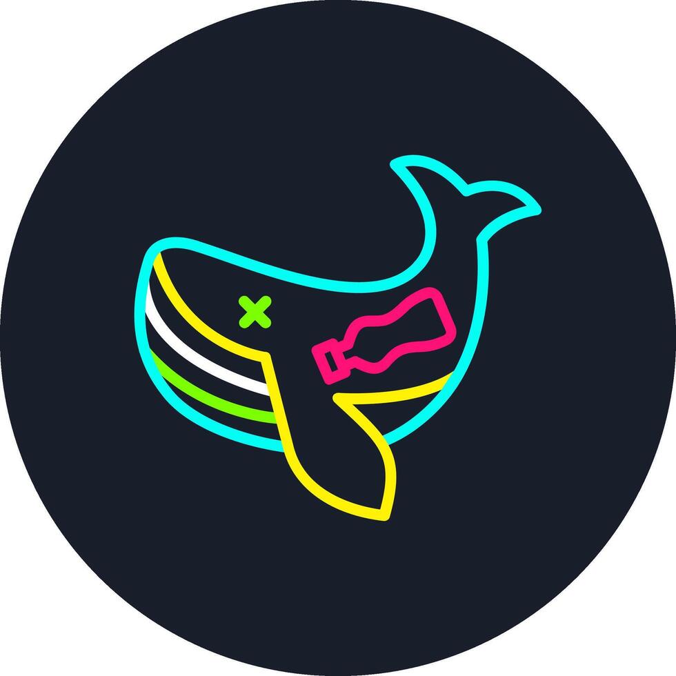 Whale Line Multi Color Design vector