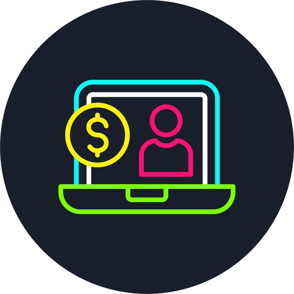Finance Account Login Line Multi Color Design vector