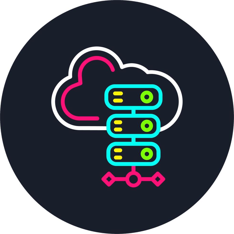 Server Line Multi Color Design vector