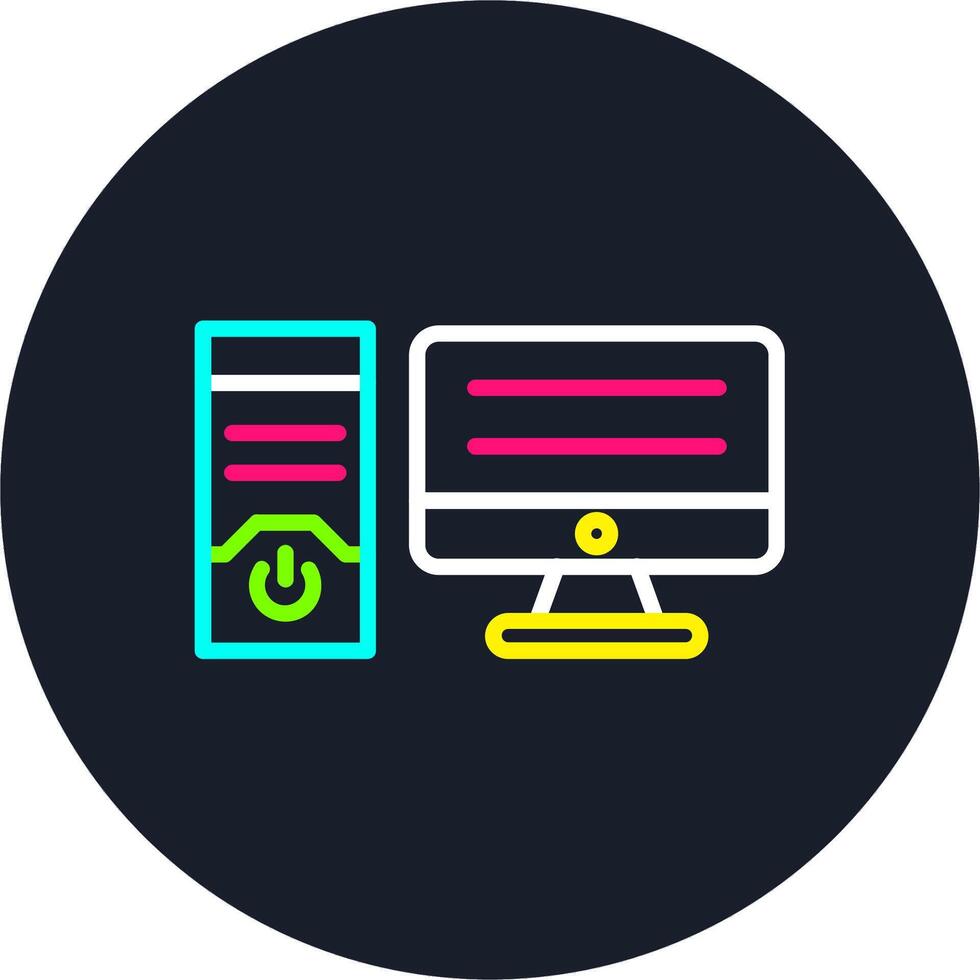Computer Line Multi Color Design vector