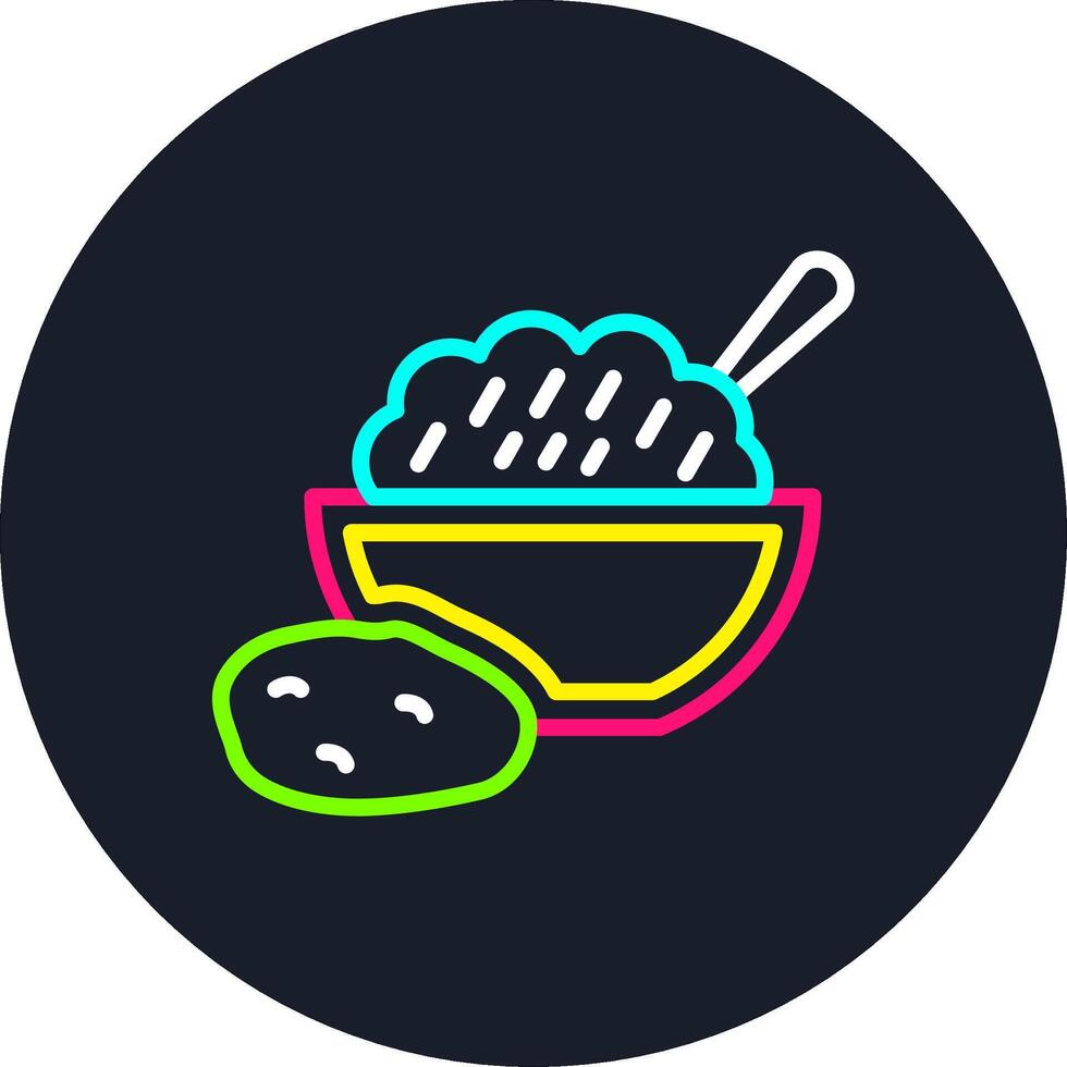 Mashed Potatoes Line Multi Color Design vector