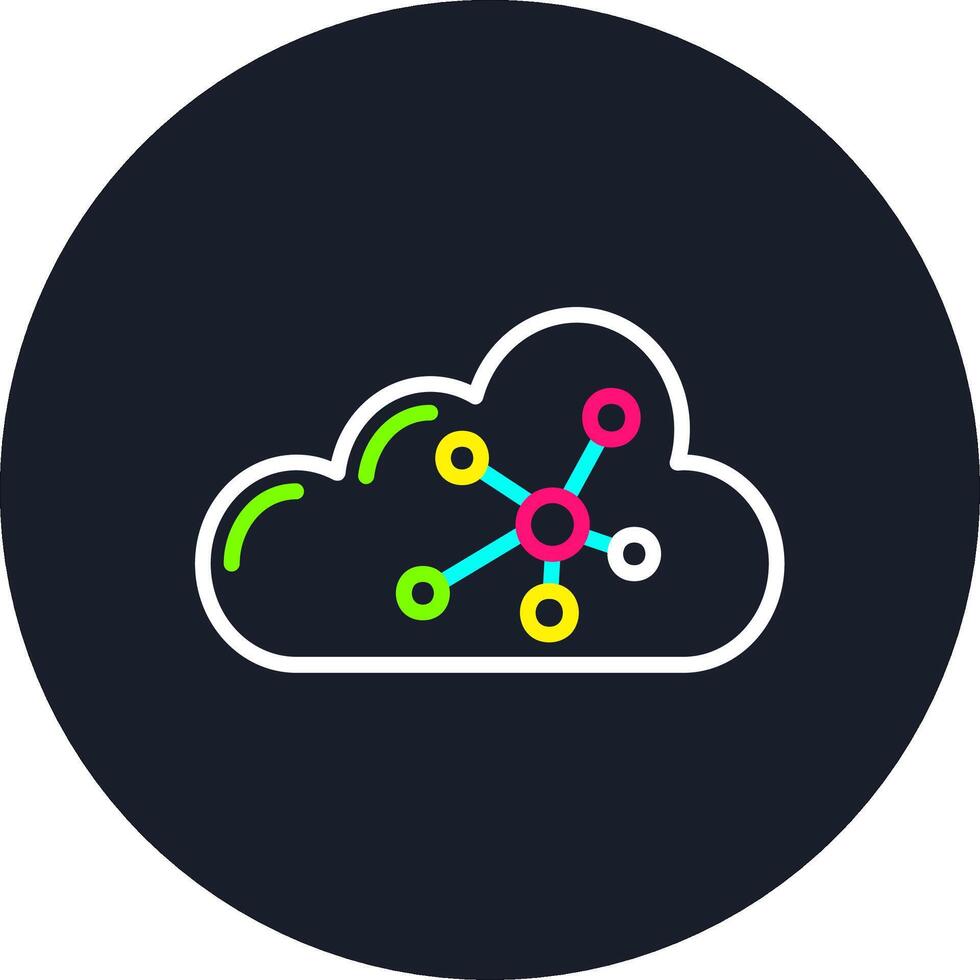 Network Line Multi Color Design vector