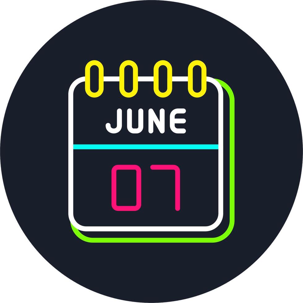 7 June Line Two Colour Icon Design vector