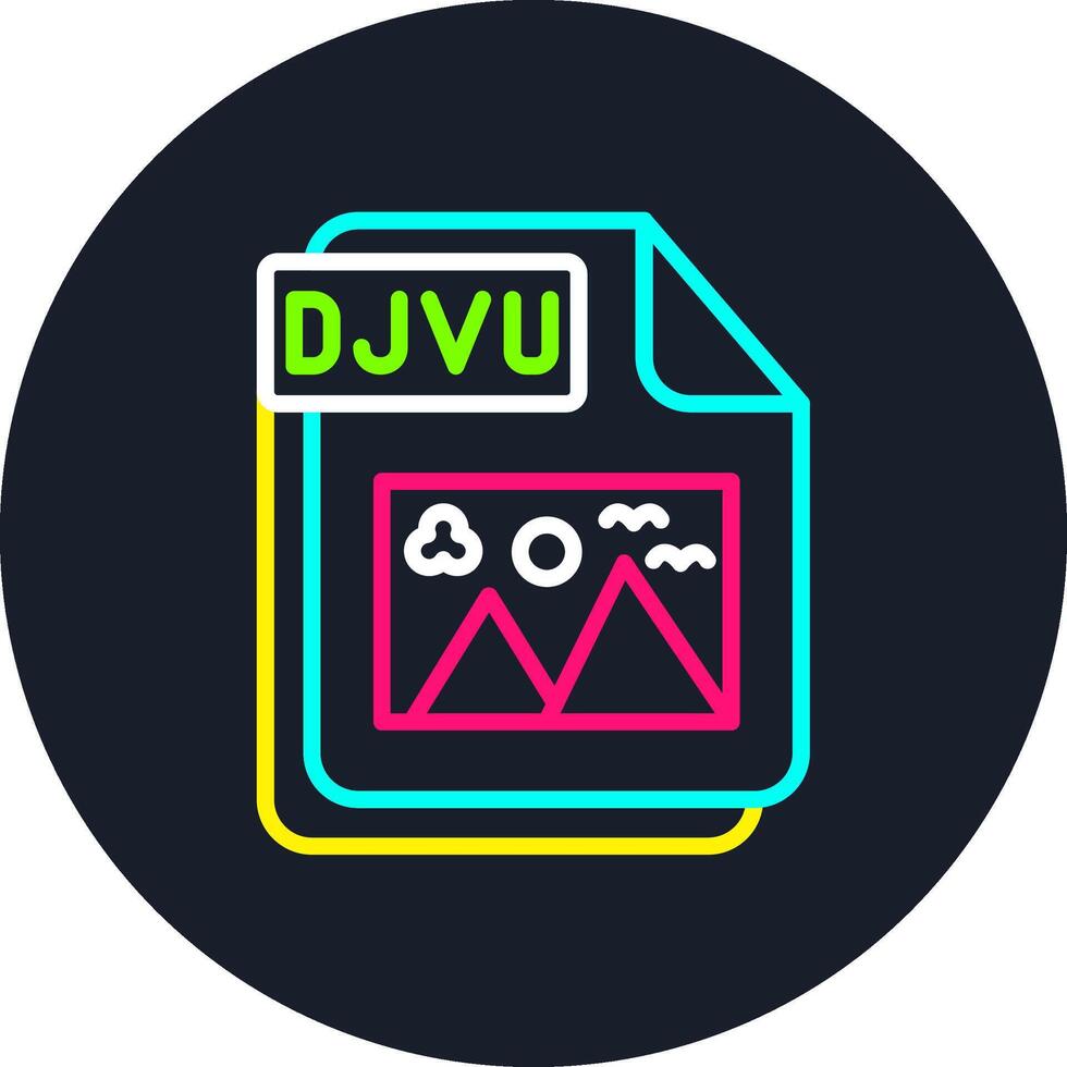 DJVU Line Multi Color Design vector