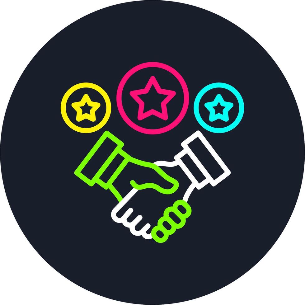 Handshake Line Multi Color Design vector