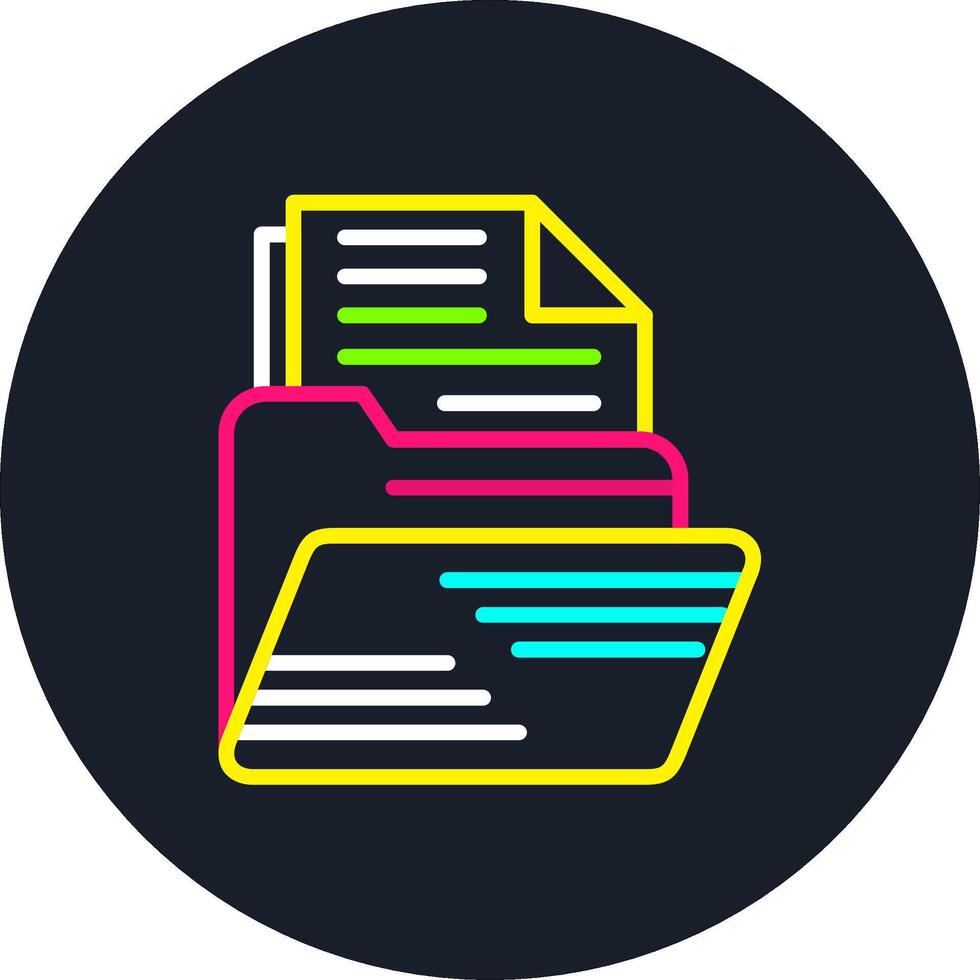 File And Folder Line Multi Color Design vector