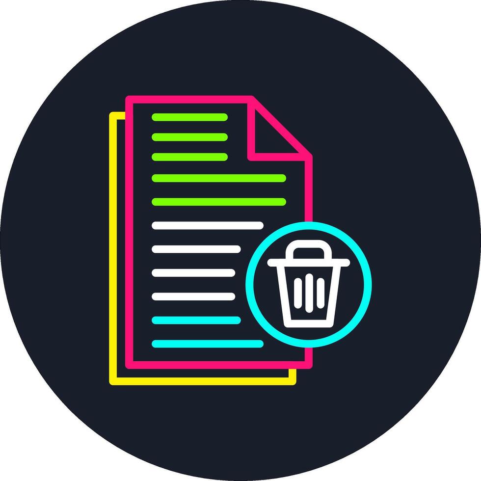 Delete File Line Multi Color Design vector