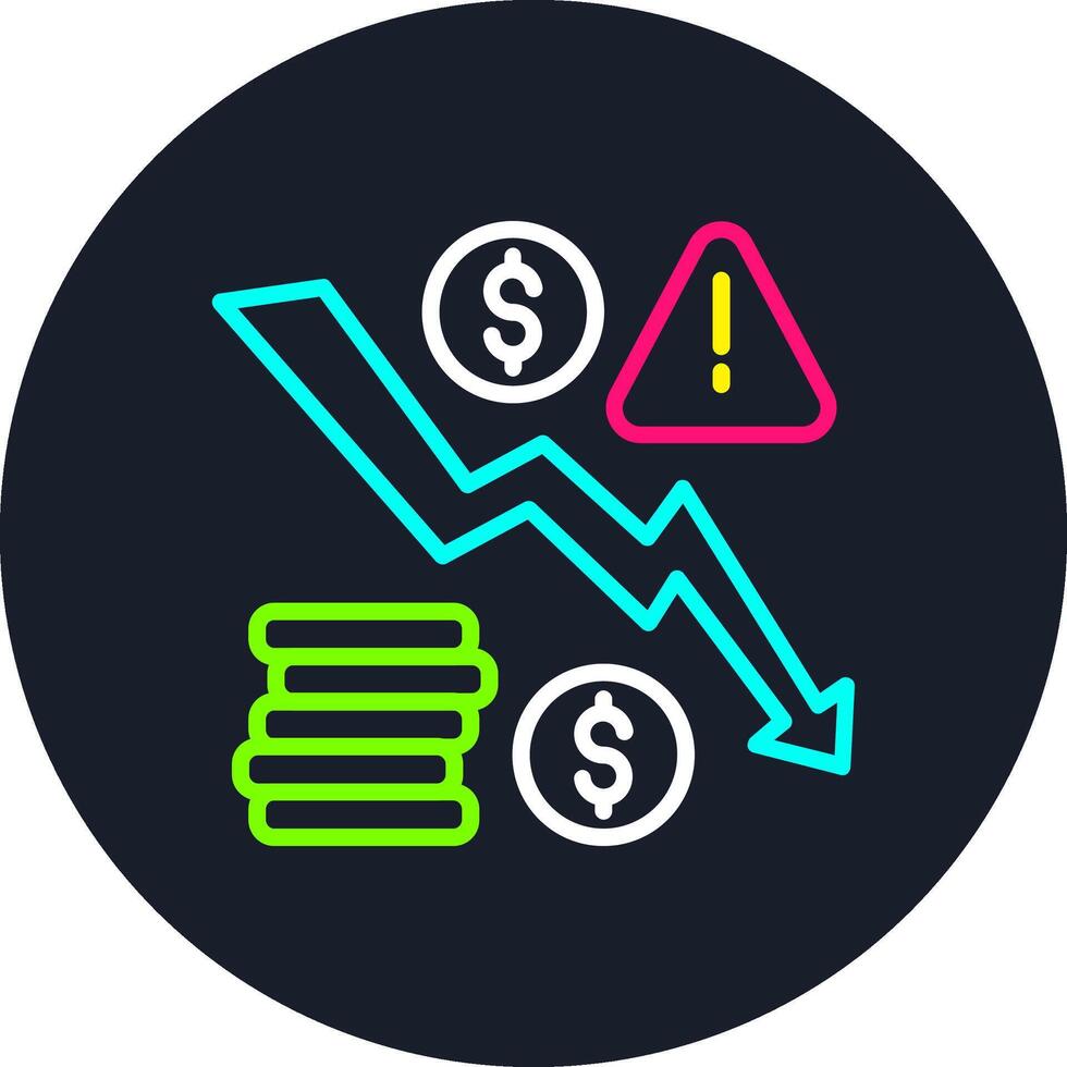 Financial Crisis Line Multi Color Design vector