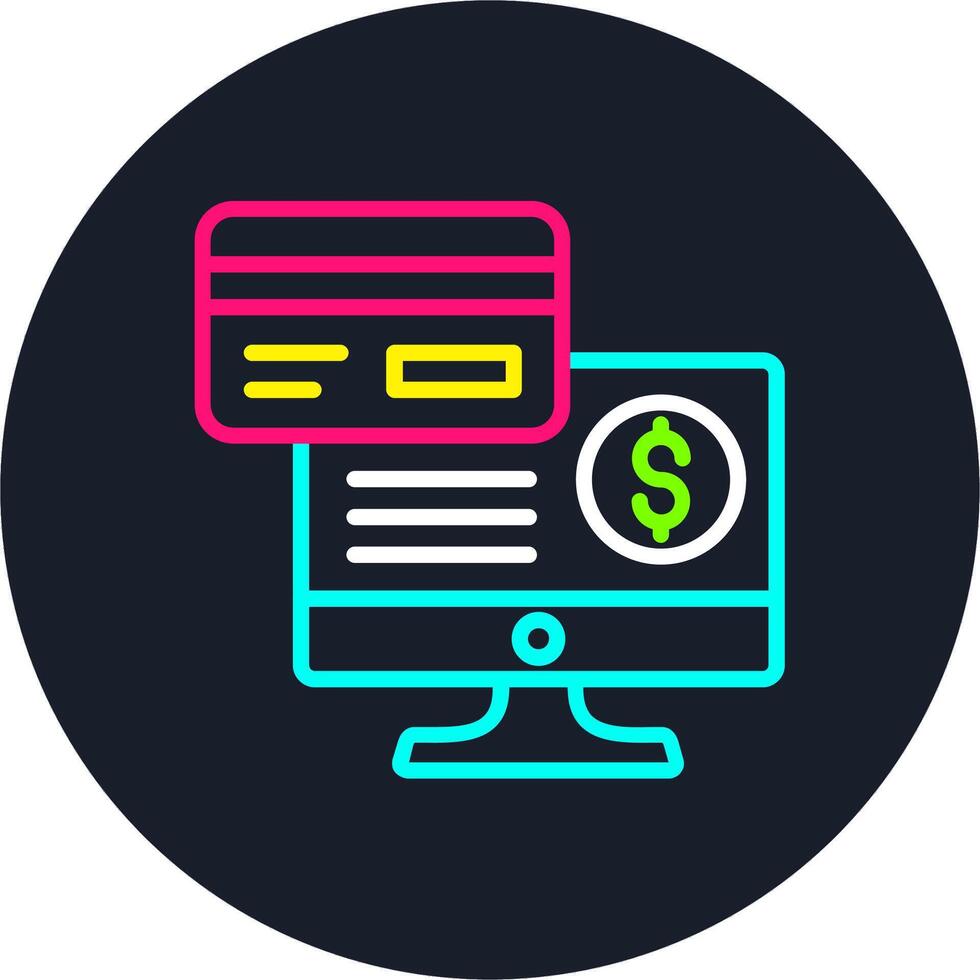 OnGlyph Two Color Payment Line Multi Color Design vector