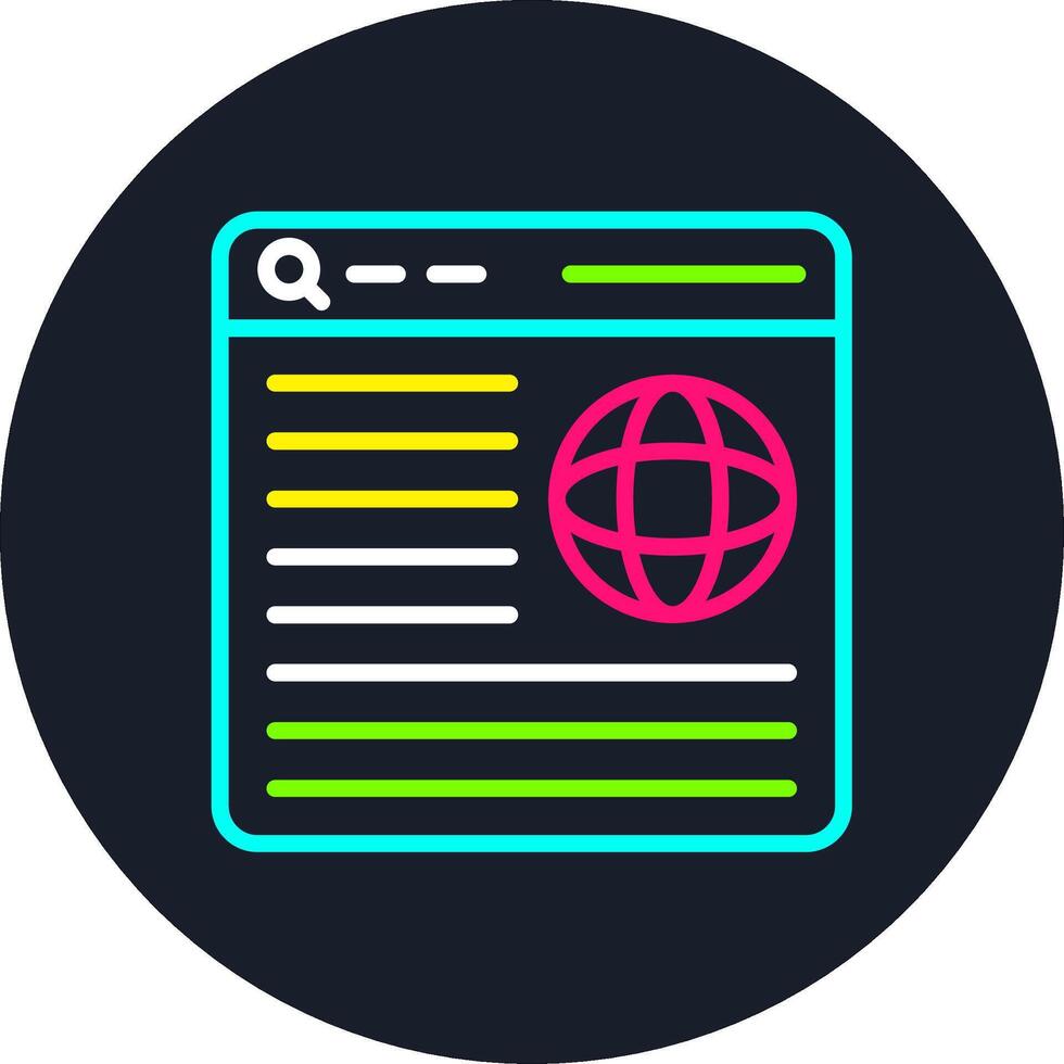 Web Browser Line Multi Color Design vector