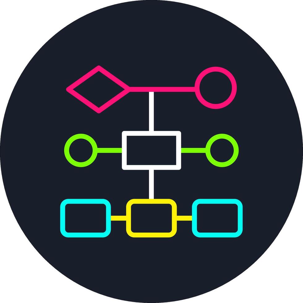 Flowchart Line Multi Color Design vector