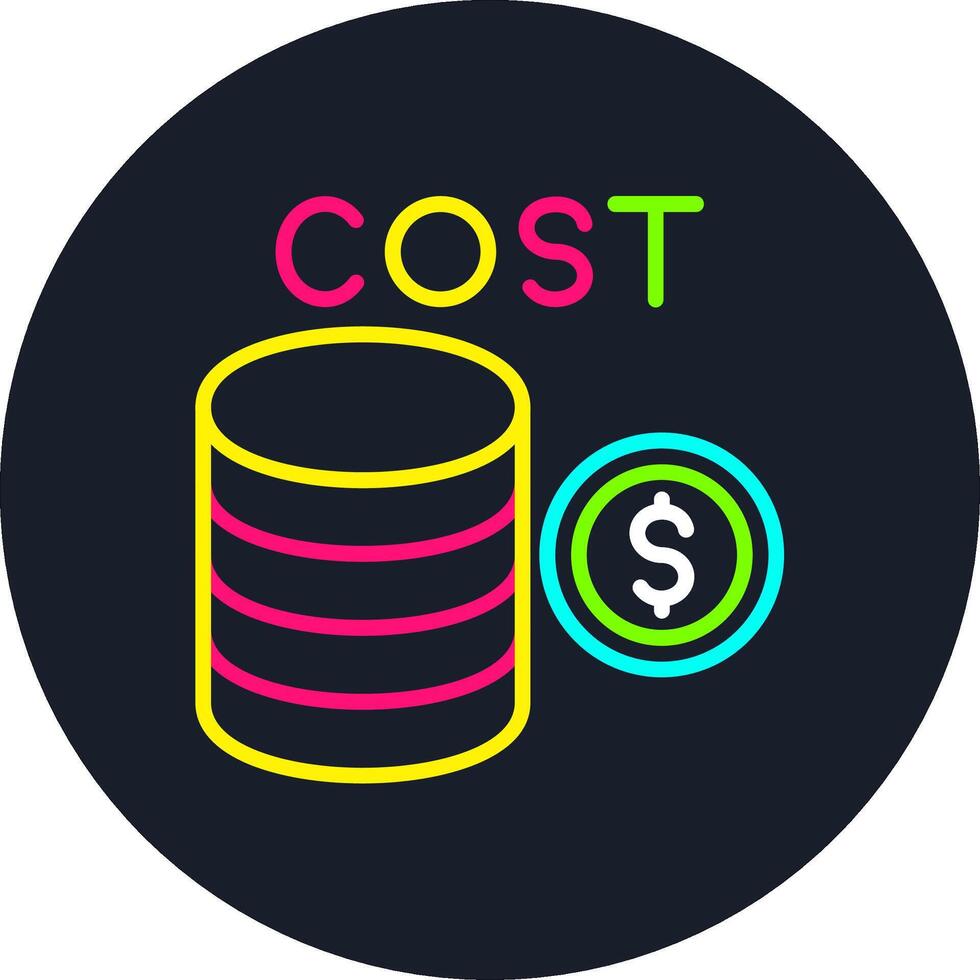 Cost Line Multi Color Design vector