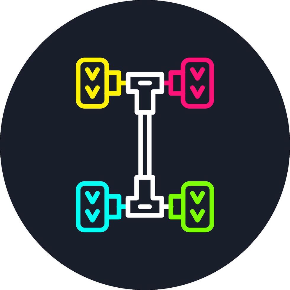Drivetrain Line Multi Color Design vector