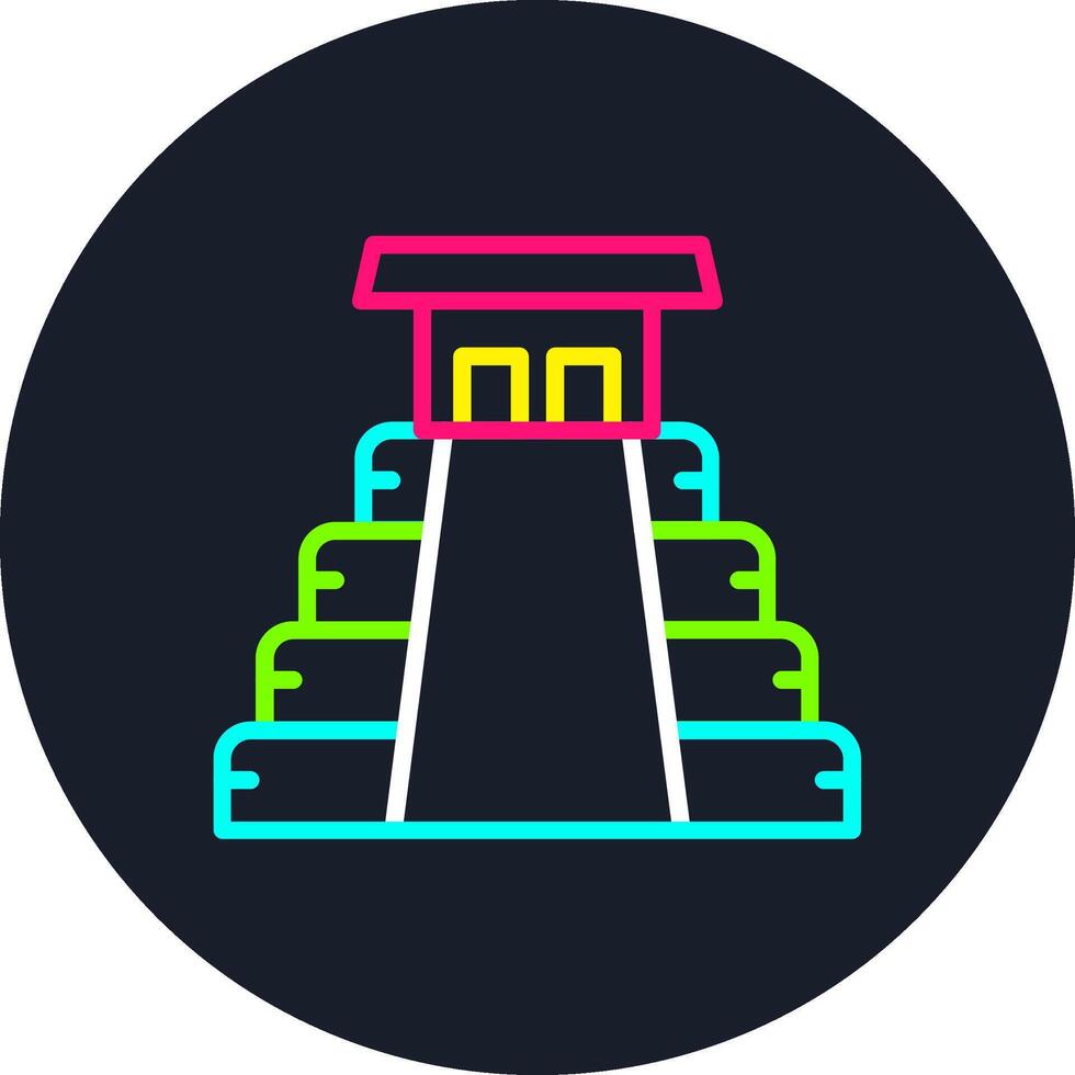 Maya Pyramid Line Multi Color Design vector