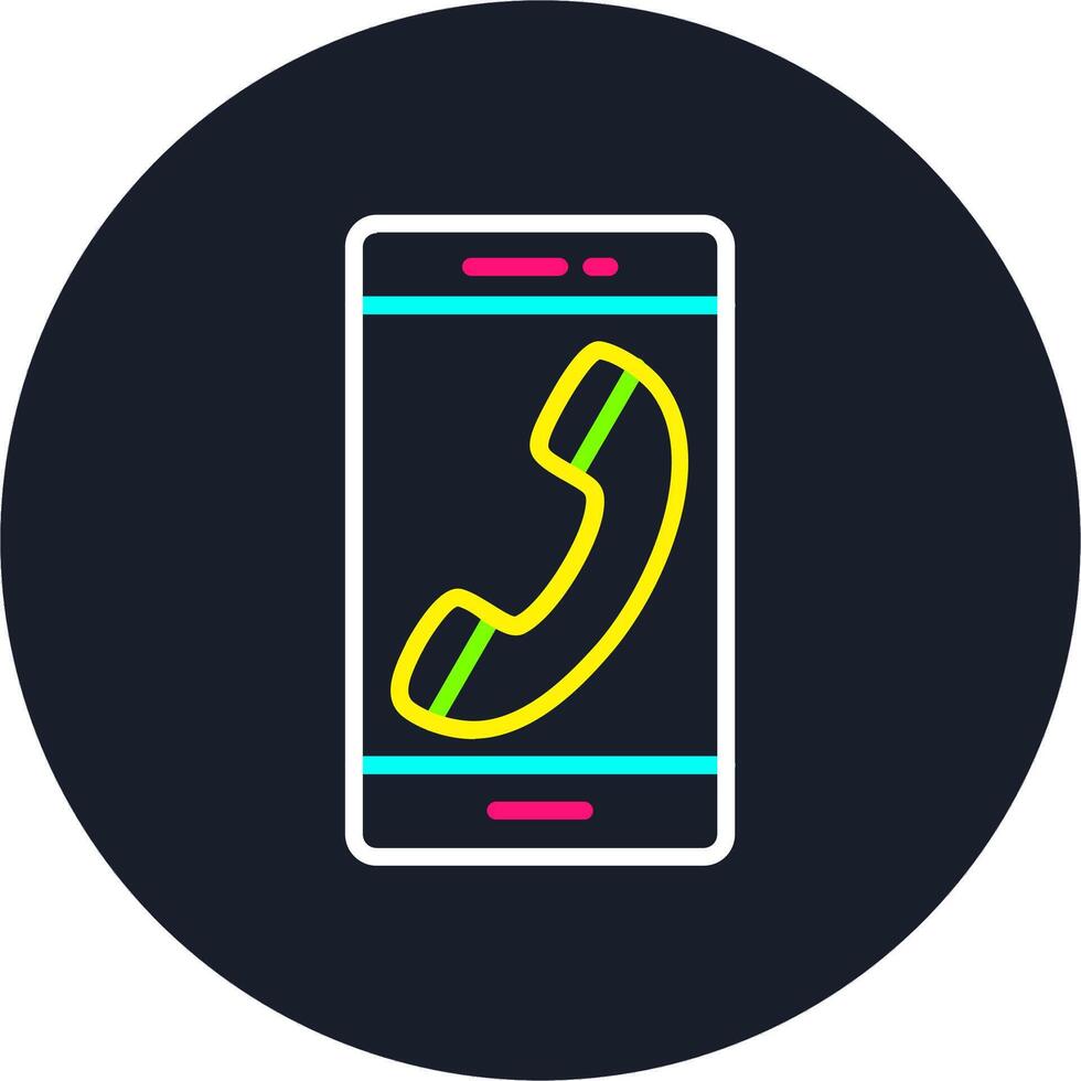 Mobile Phone Line Multi Color Design vector