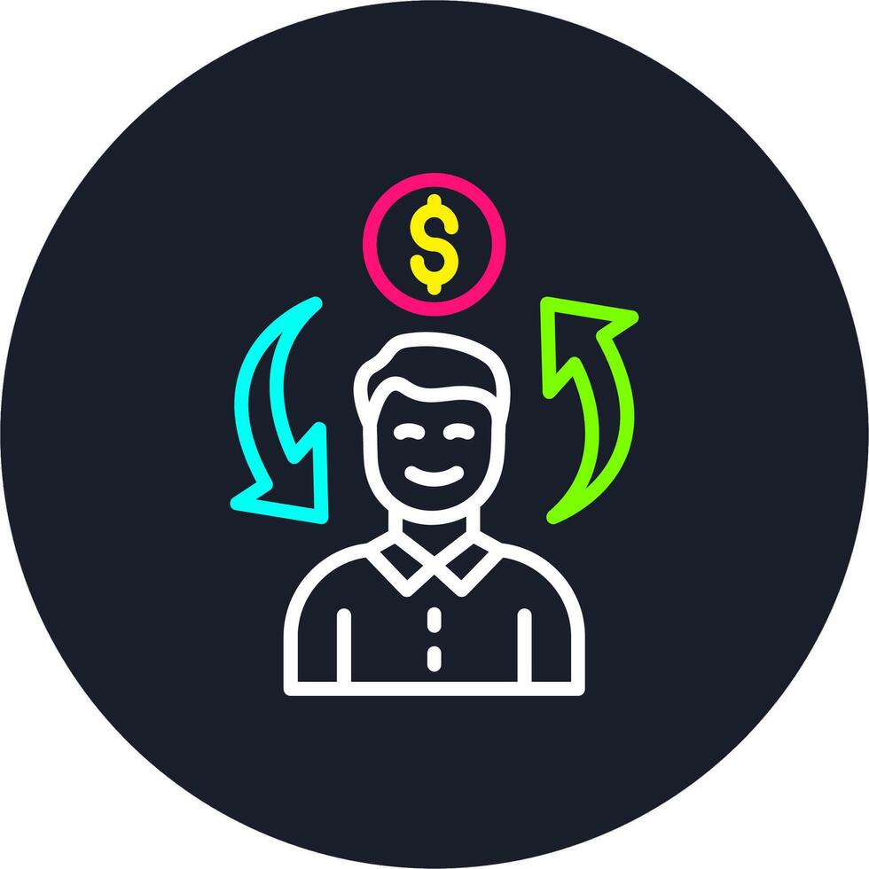 Money Line Multi Color Design vector