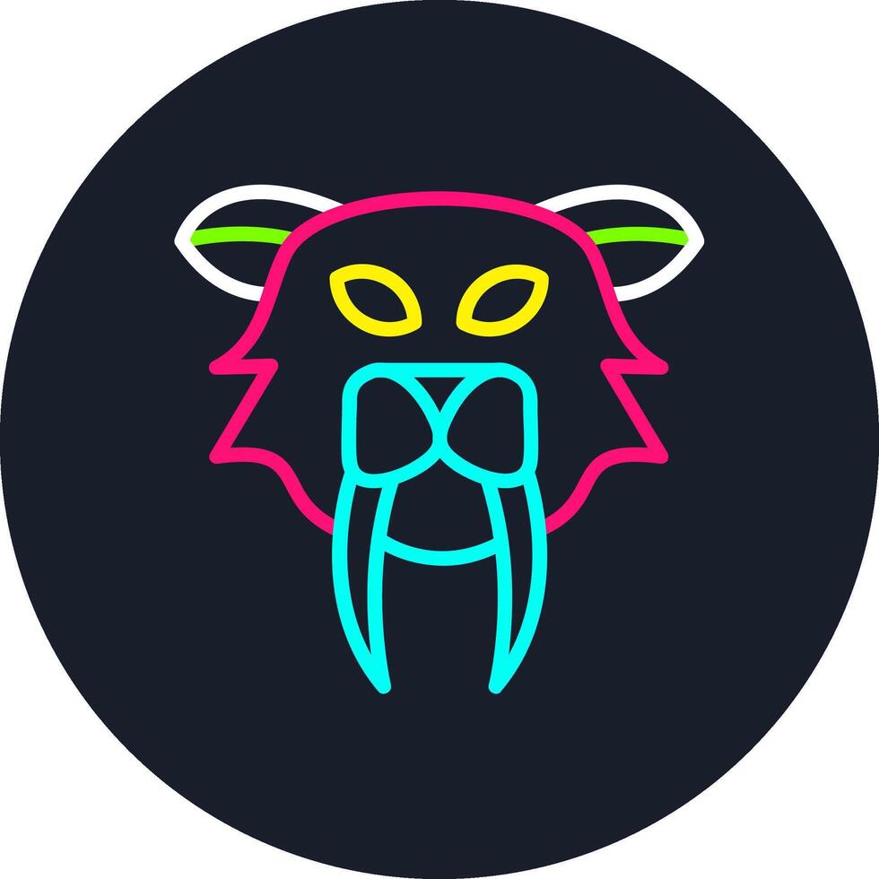 Saber Tooth Line Multi Color Design vector