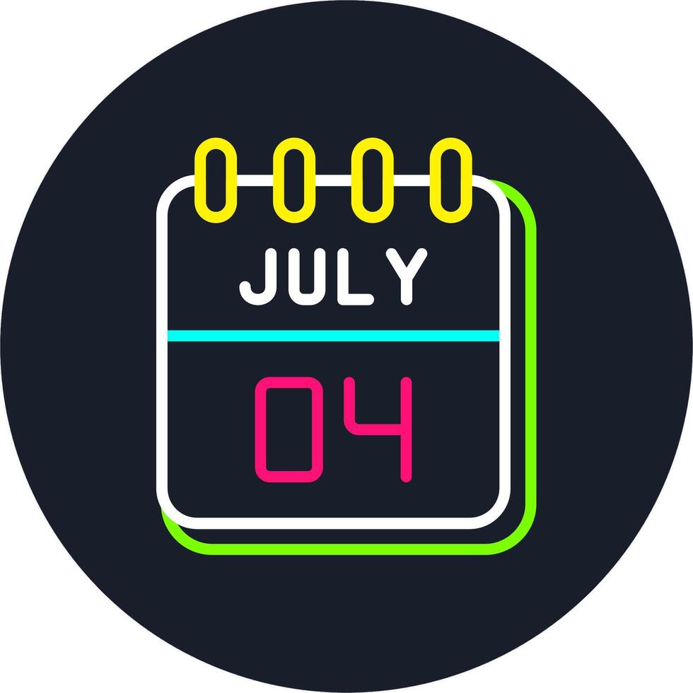 4 July Line Two Colour Icon Design vector