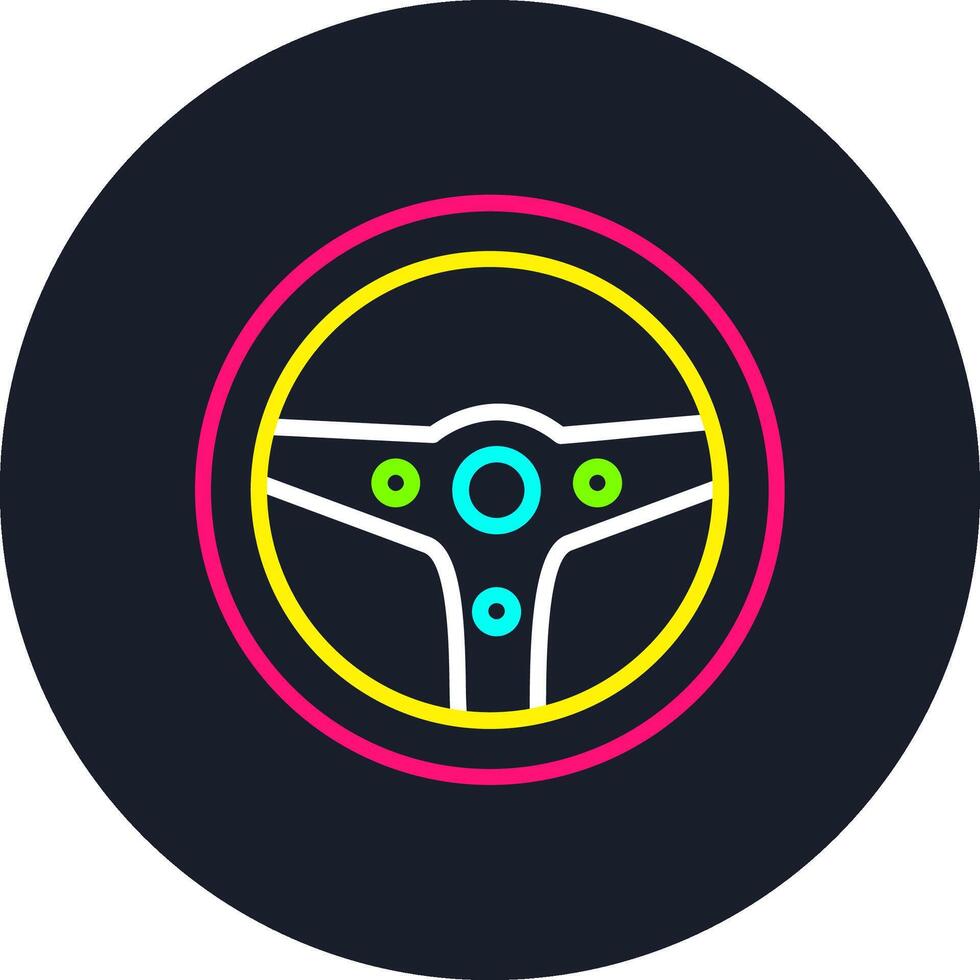 Steering Wheel Line Multi Color Design vector