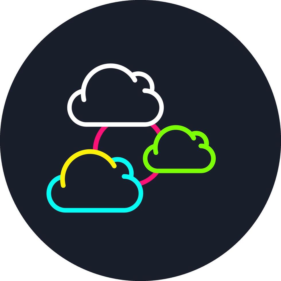 Cloudy Line Multi Color Design vector