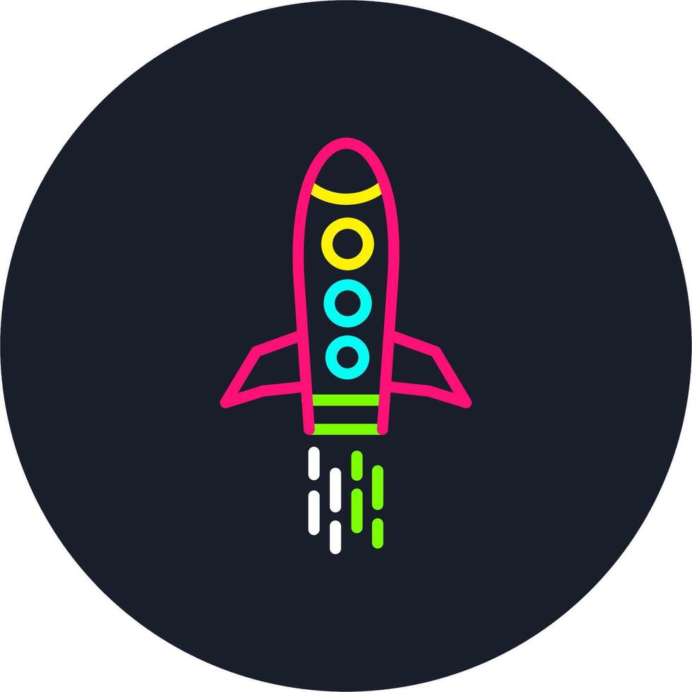 Rocket Line Multi Color Design vector