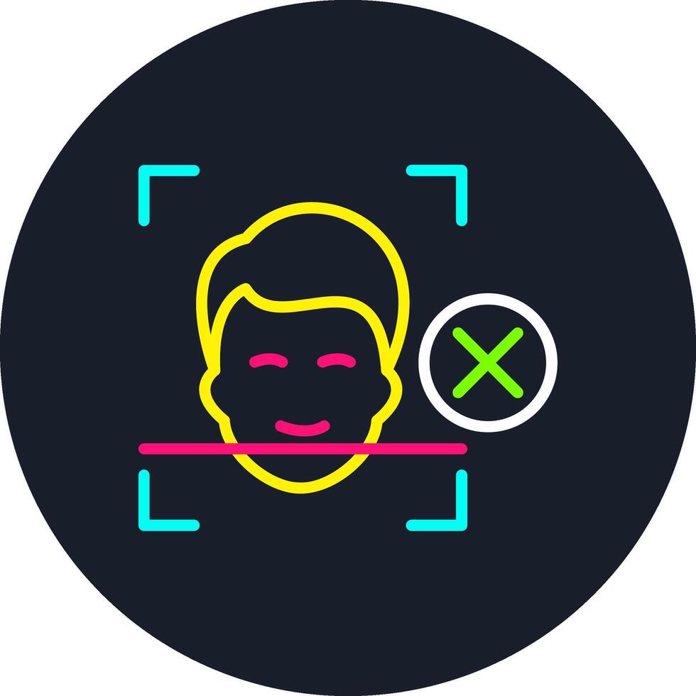 Face Detection Line Multi Color Design vector