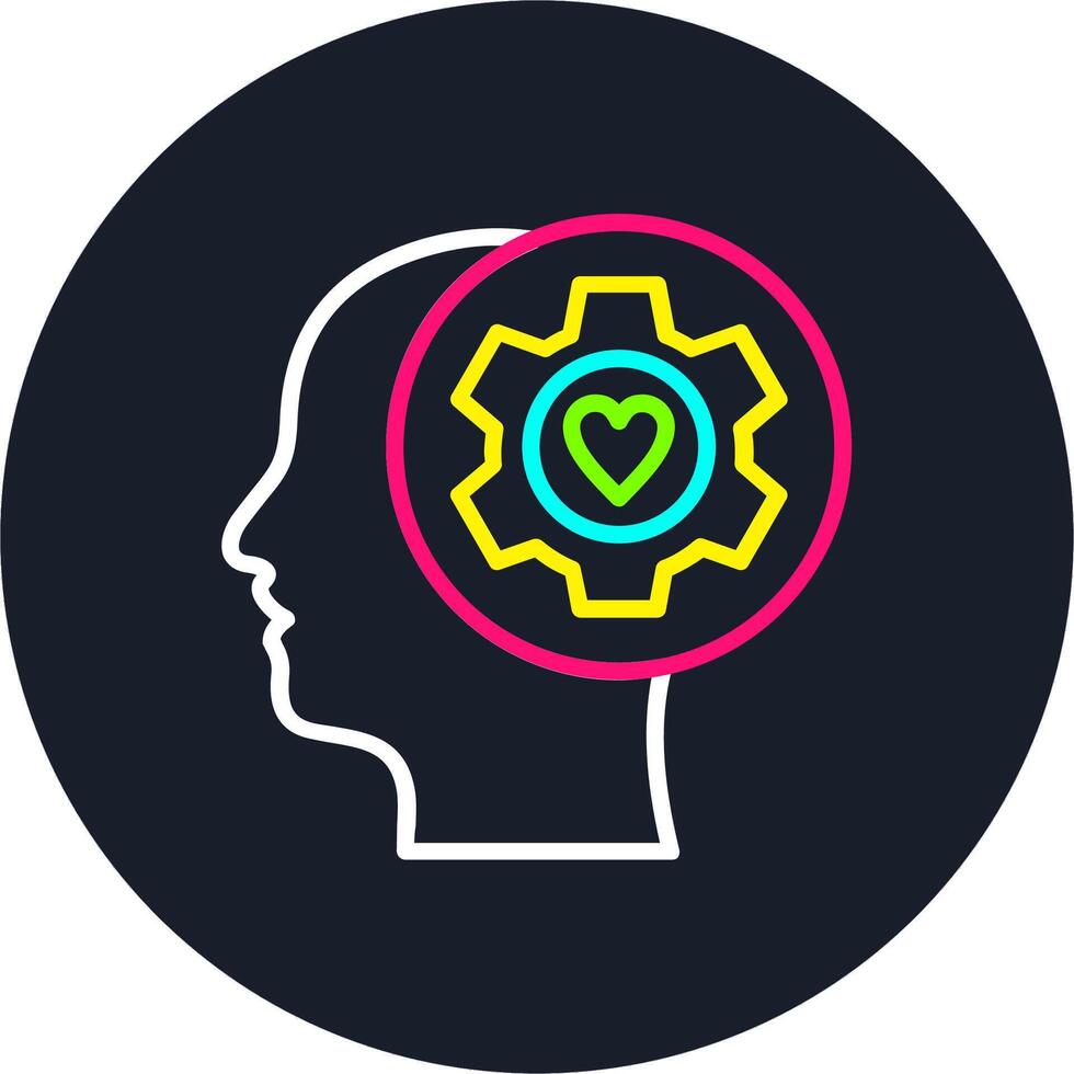 Emotional intelligence Line Multi Color Design vector