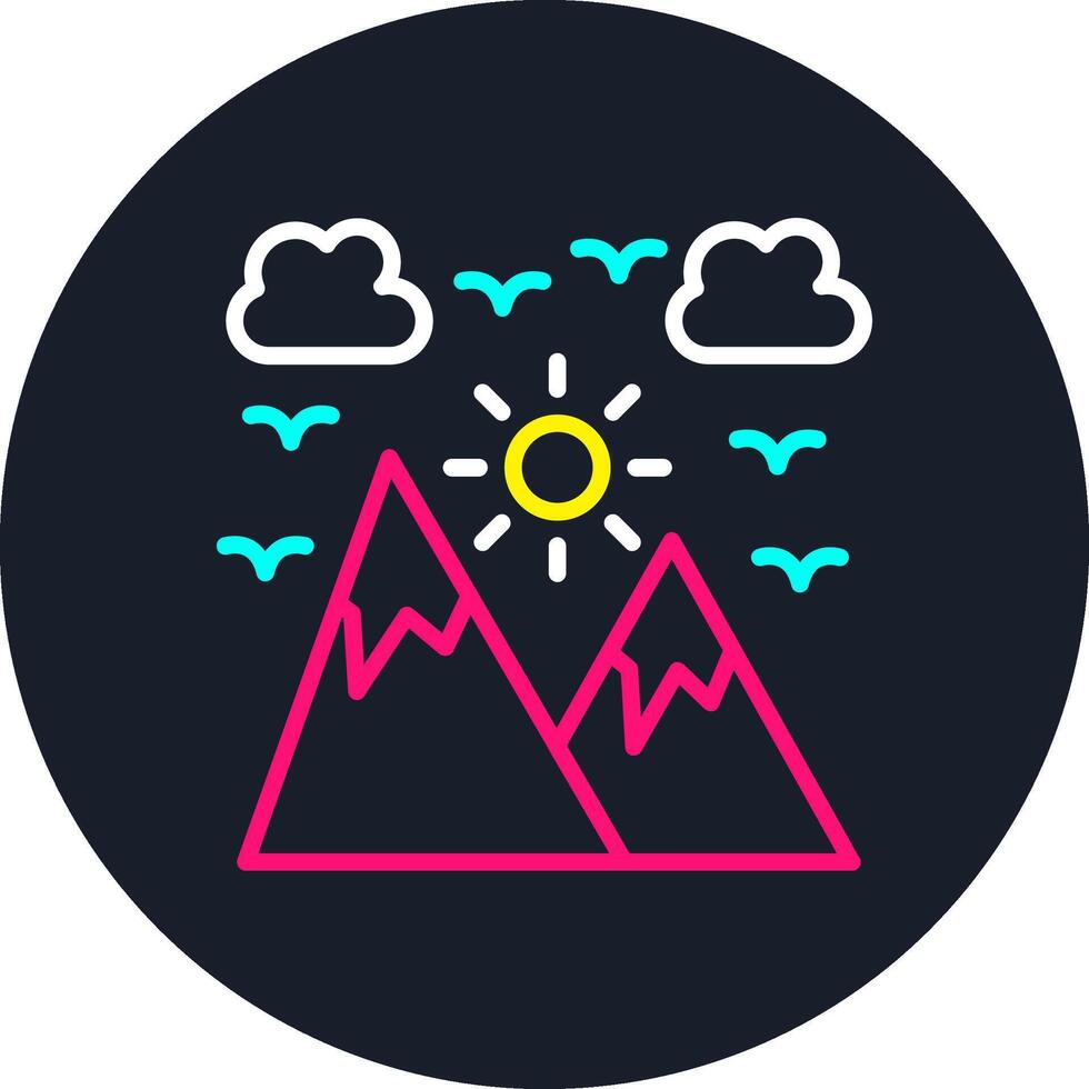 Sunset Line Multi Color Design vector