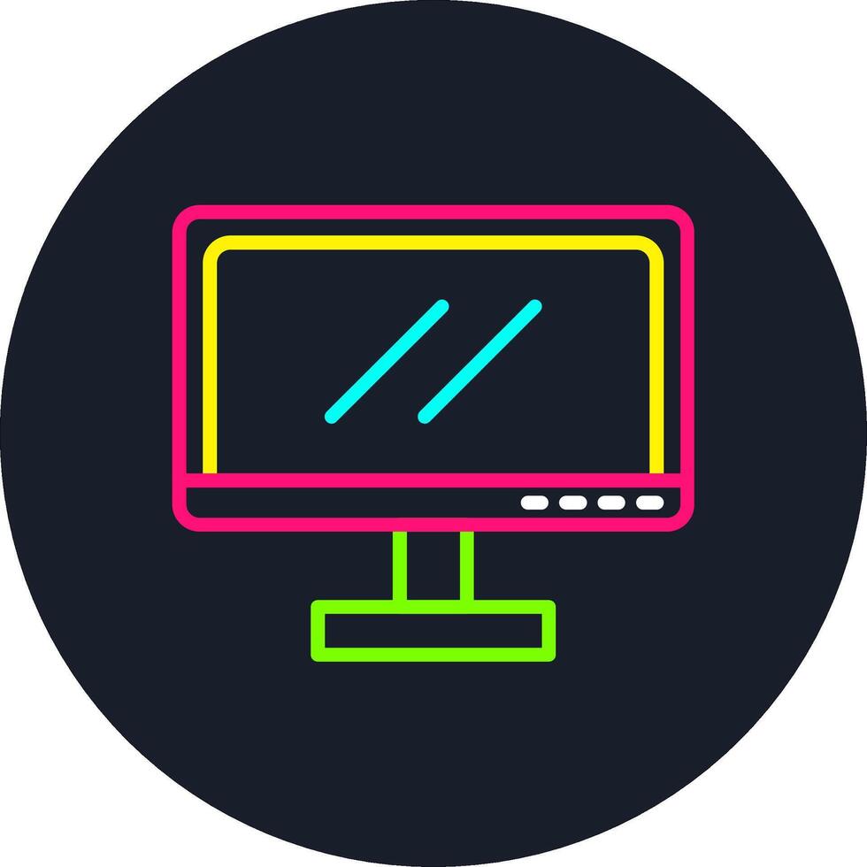 Monitor Screen Line Multi Color Design vector