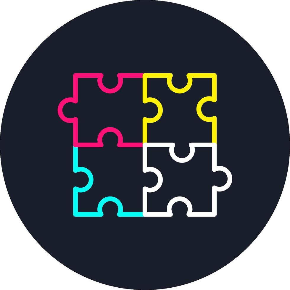 Puzzle Line Multi Color Design vector