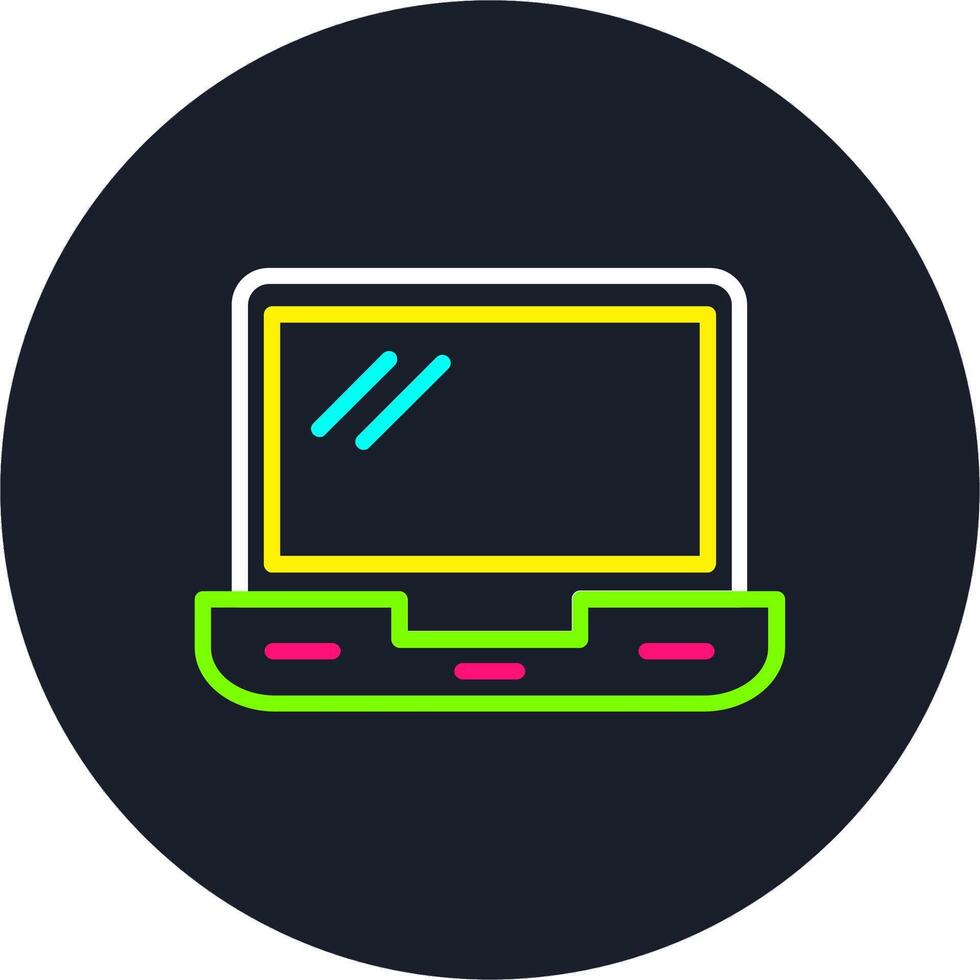 Laptop Line Multi Color Design vector