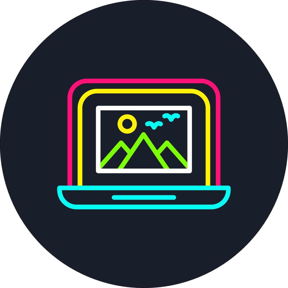 Laptop Line Multi Color Design vector