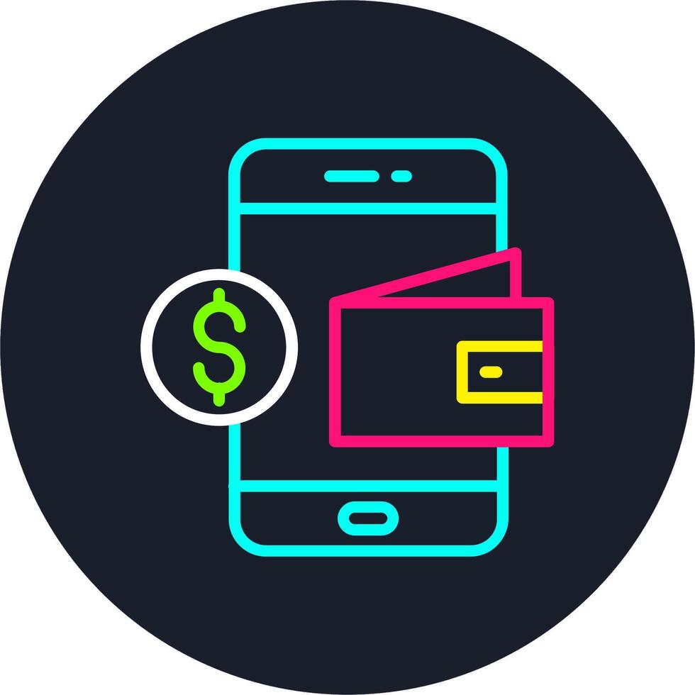 Digital Wallet Line Multi Color Design vector
