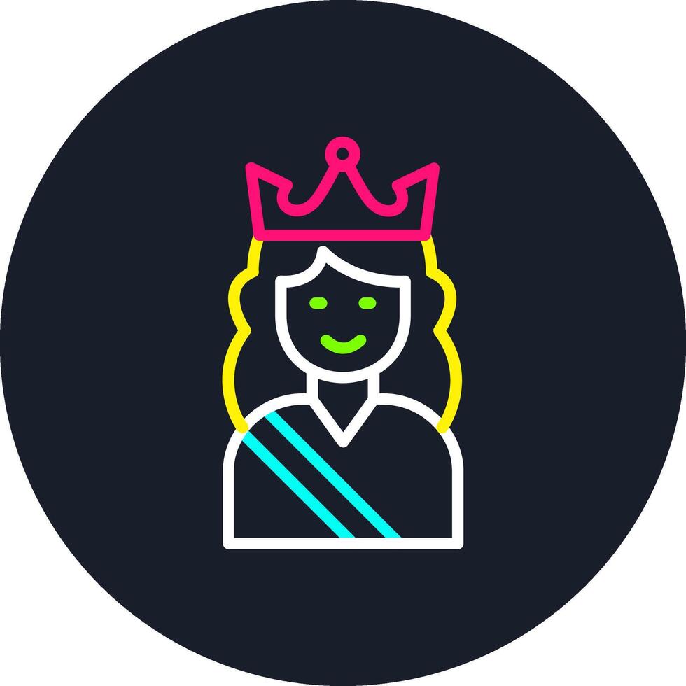 Queen Line Multi Color Design vector