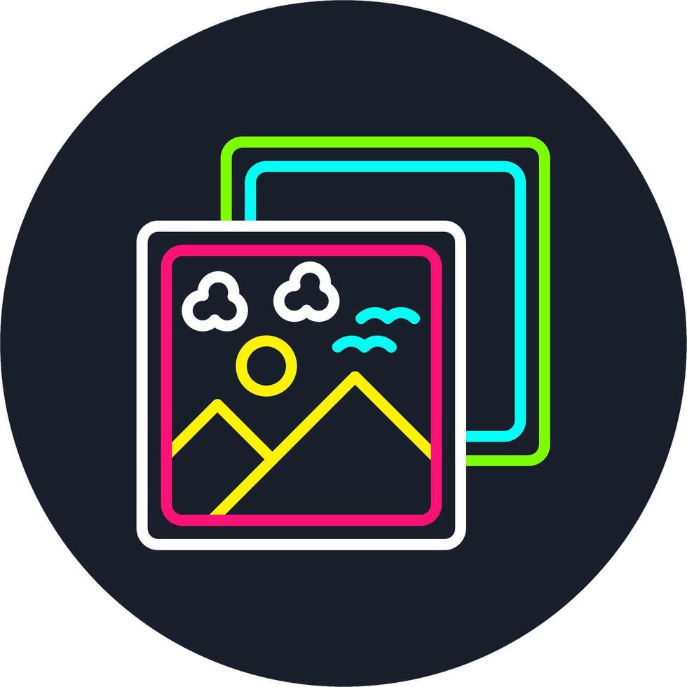 Photos Line Multi Color Design vector
