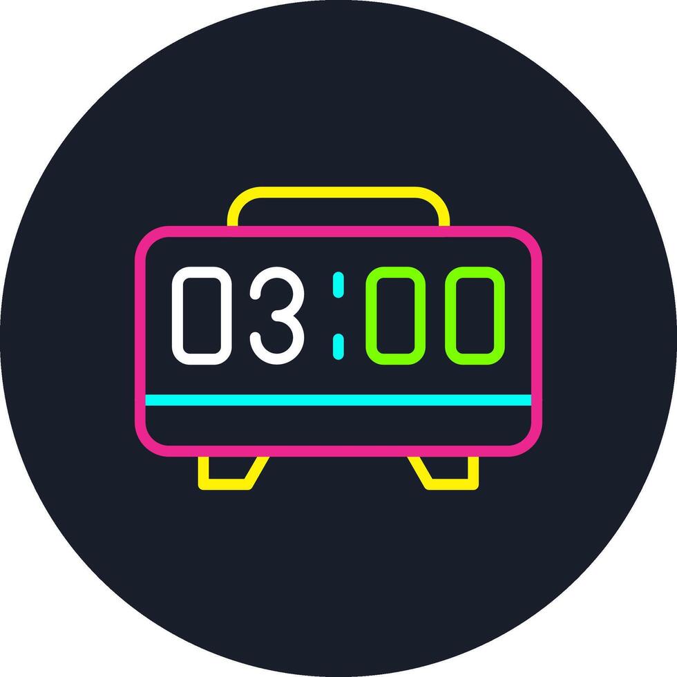 Digital Alarm Clock Line Multi Color Design vector