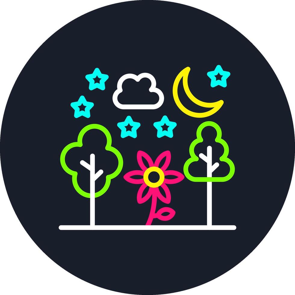 Night Line Multi Color Design vector