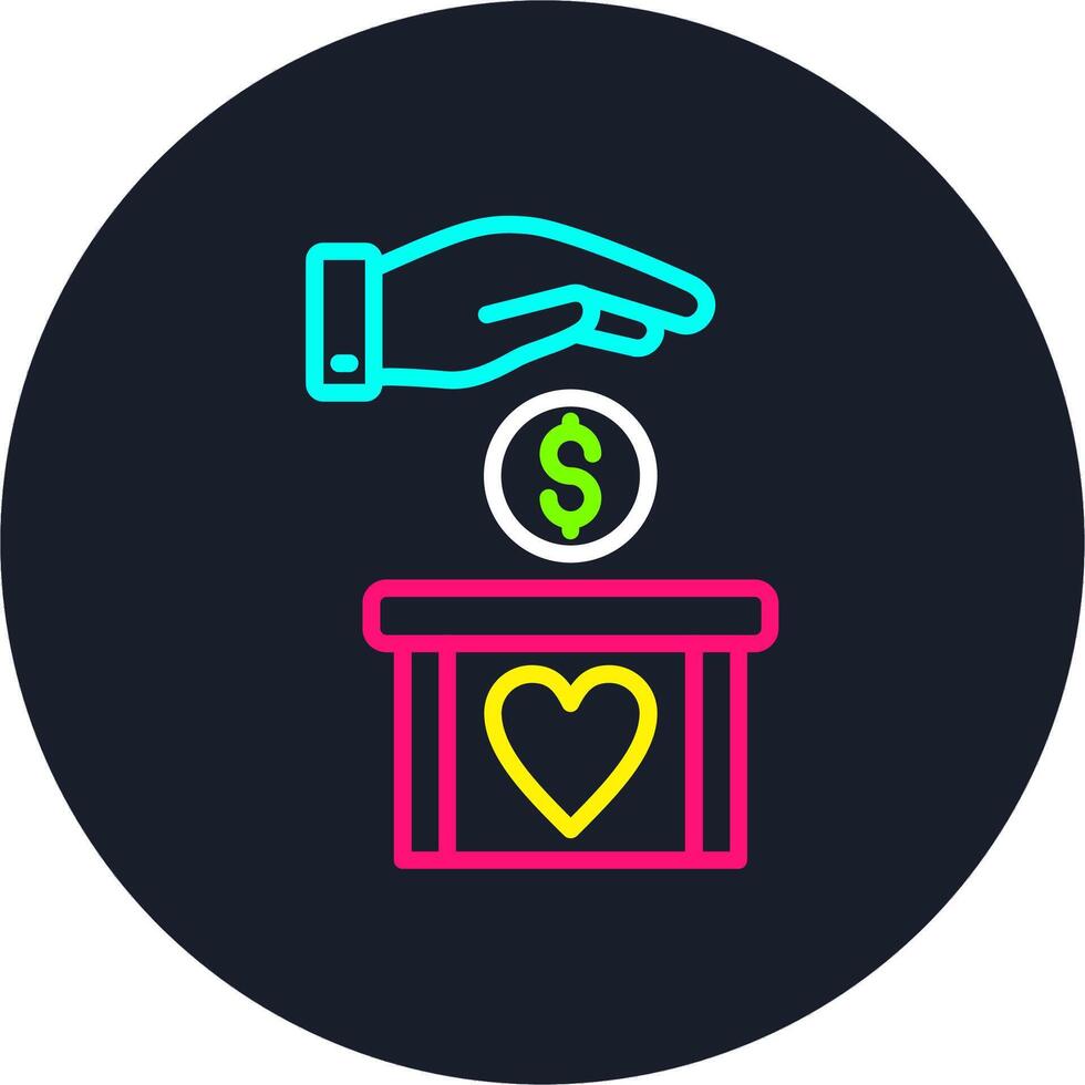 Donation Line Multi Color Design vector
