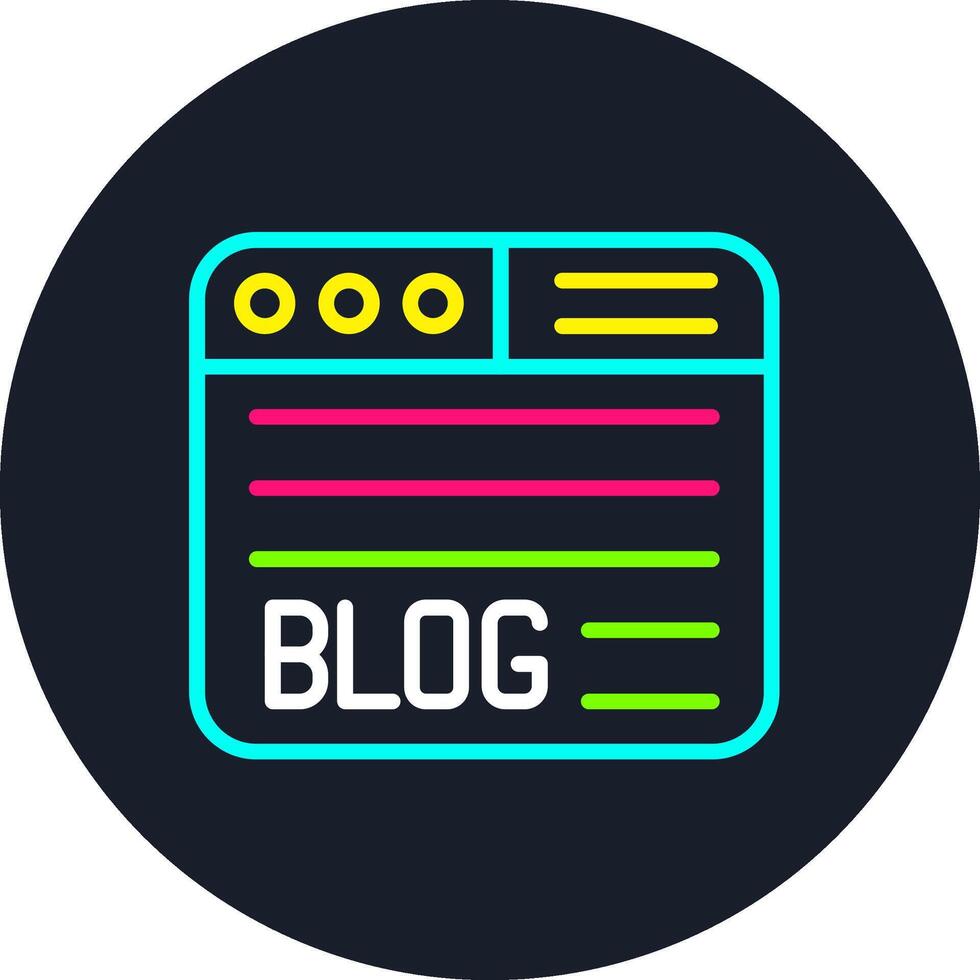 Blog línea multi color diseño vector