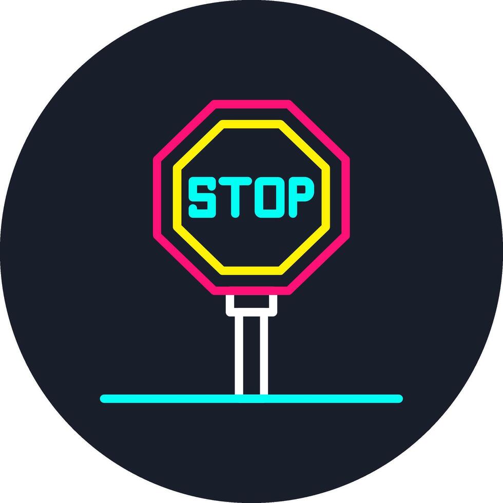 Stop Signal Line Multi Color Design vector