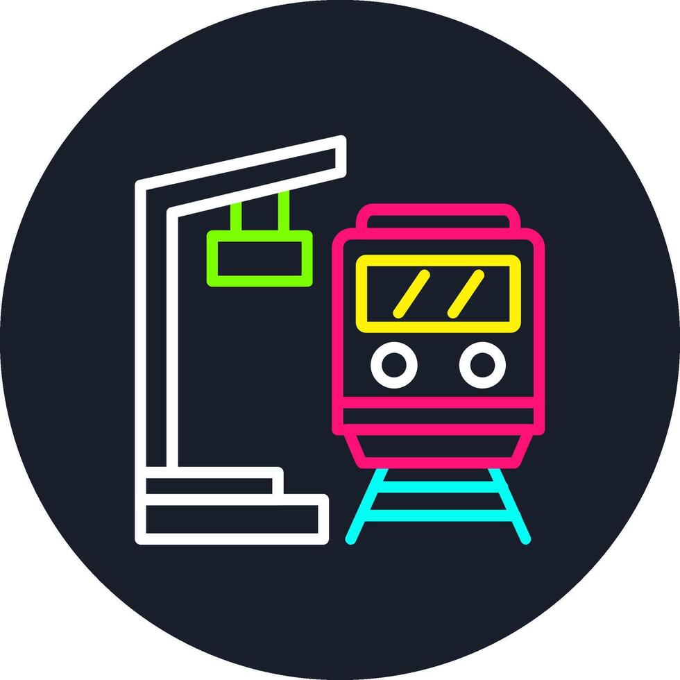 Platform Line Multi Color Design vector
