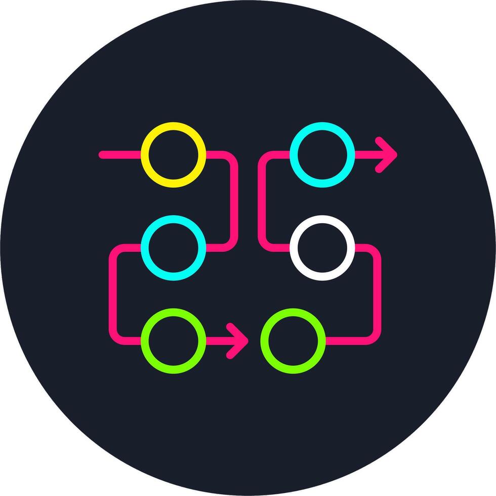 Flow diagram Line Multi Color Design vector
