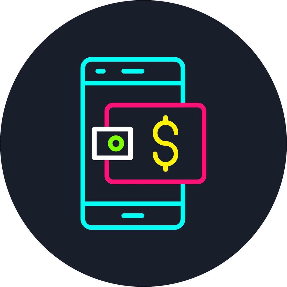 Digital wallet Line Multi Color Design vector