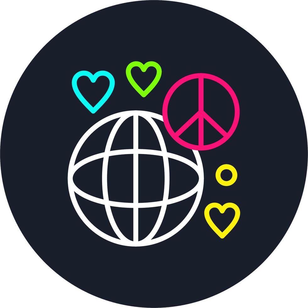 World peace Line Multi Color Design vector