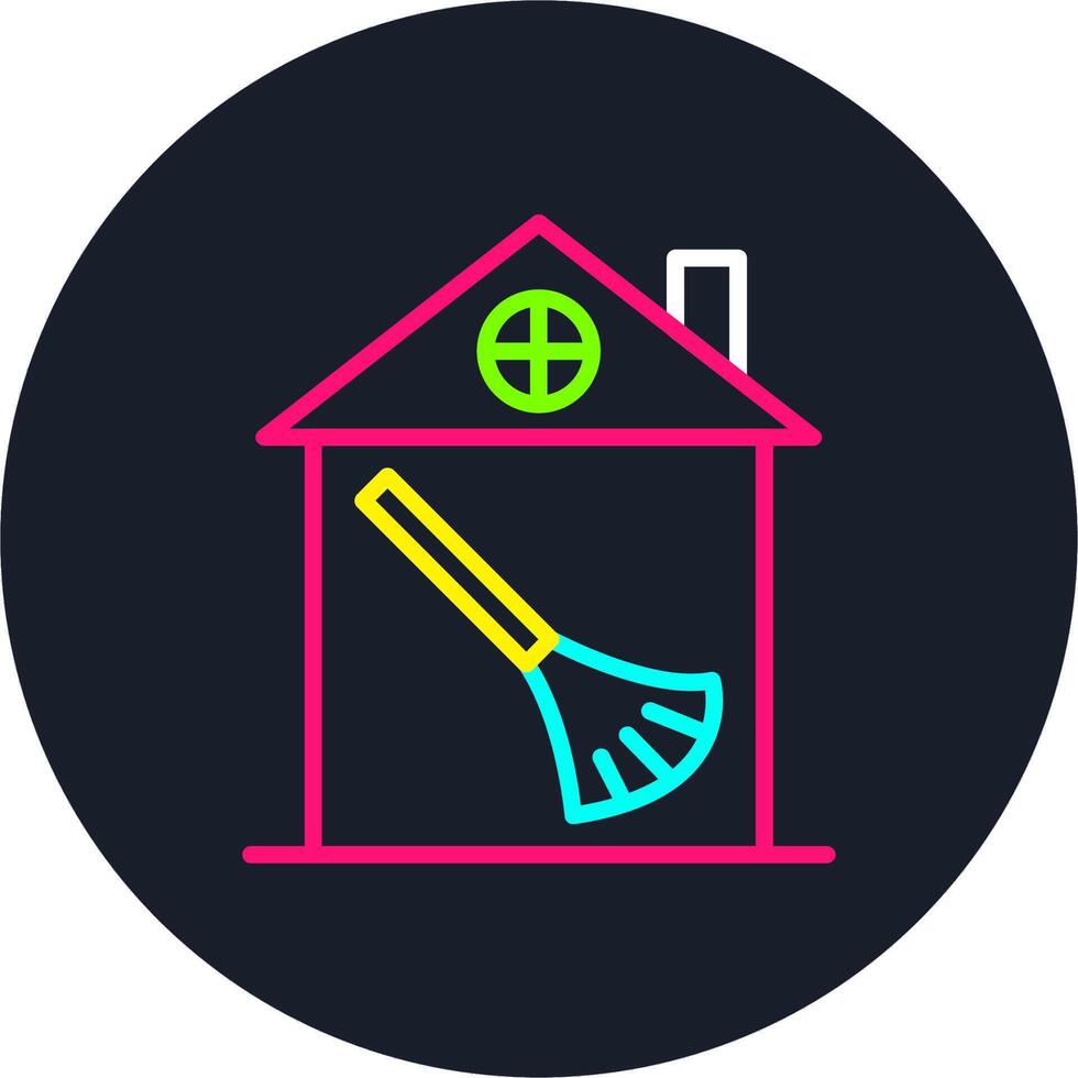 House Cleaning Line Multi Color Design vector