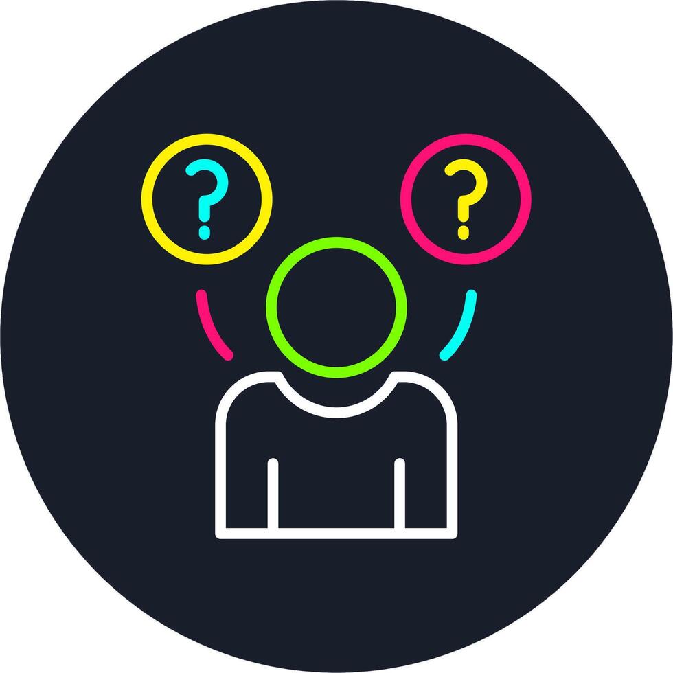 Doubt Line Multi Color Design vector