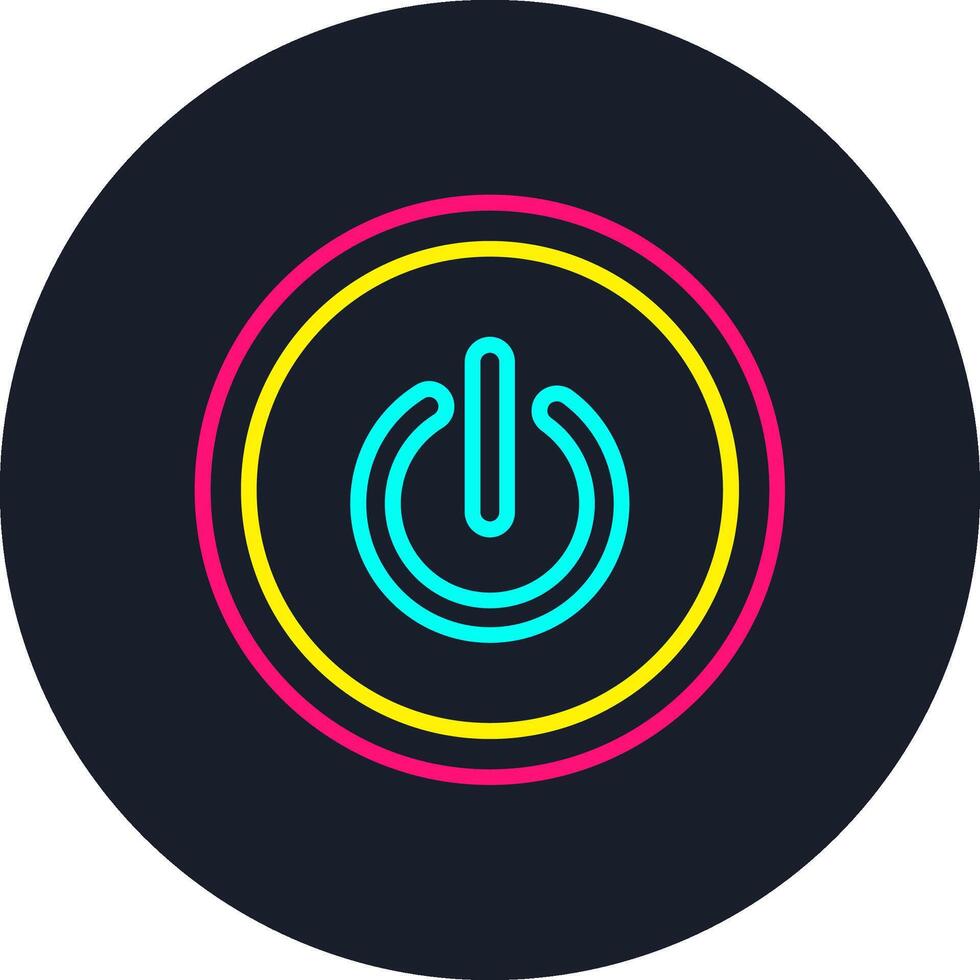 poder botón línea multi color diseño vector