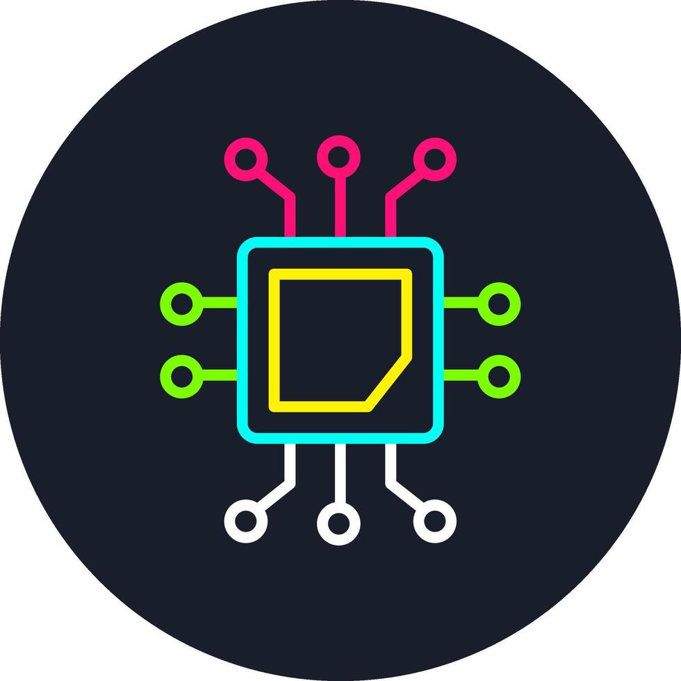 Processor Line Multi Color Design vector