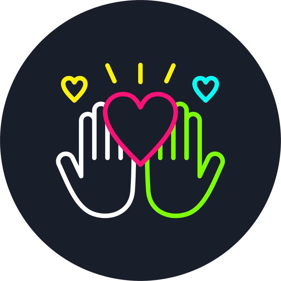 Give love Line Multi Color Design vector