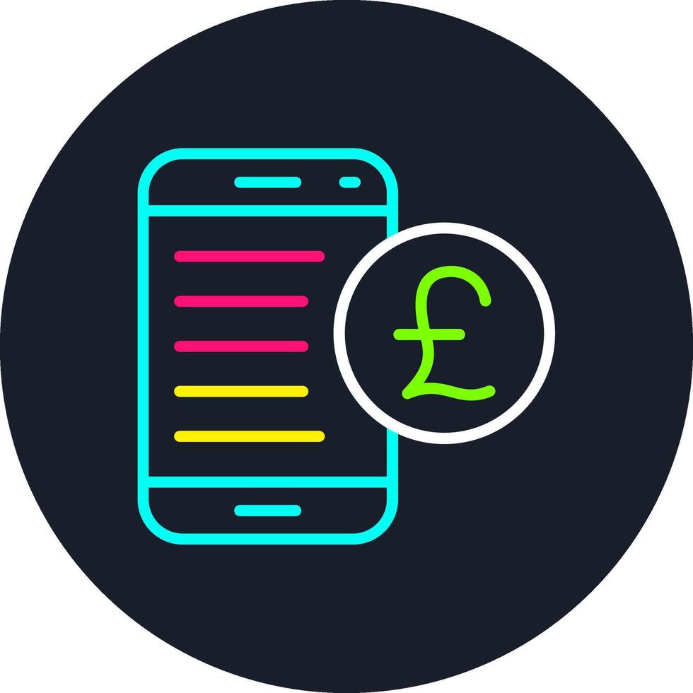Pound Line Multi Color Design vector
